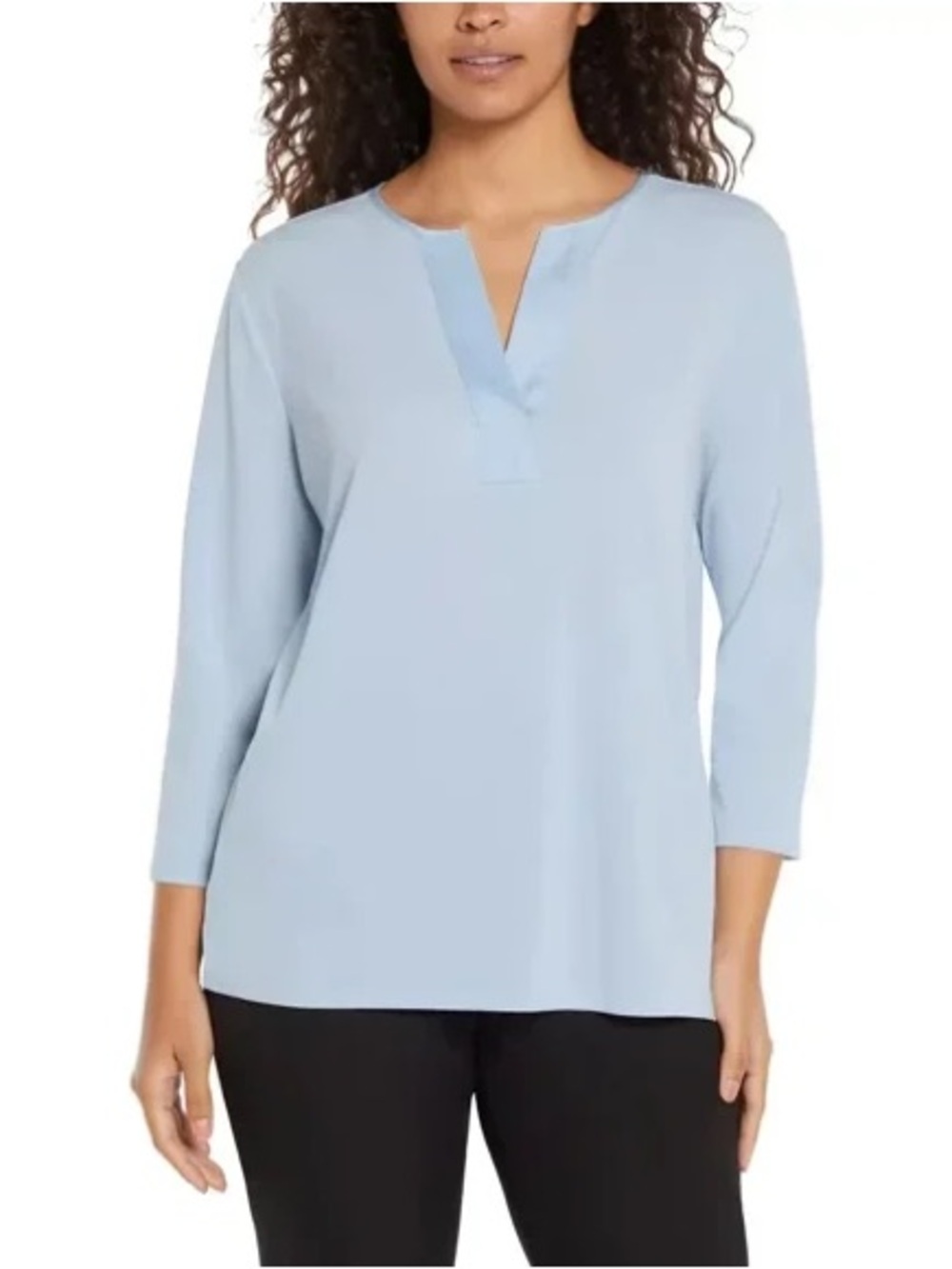 Banana Republic Light Blue Split-Neck Tunic